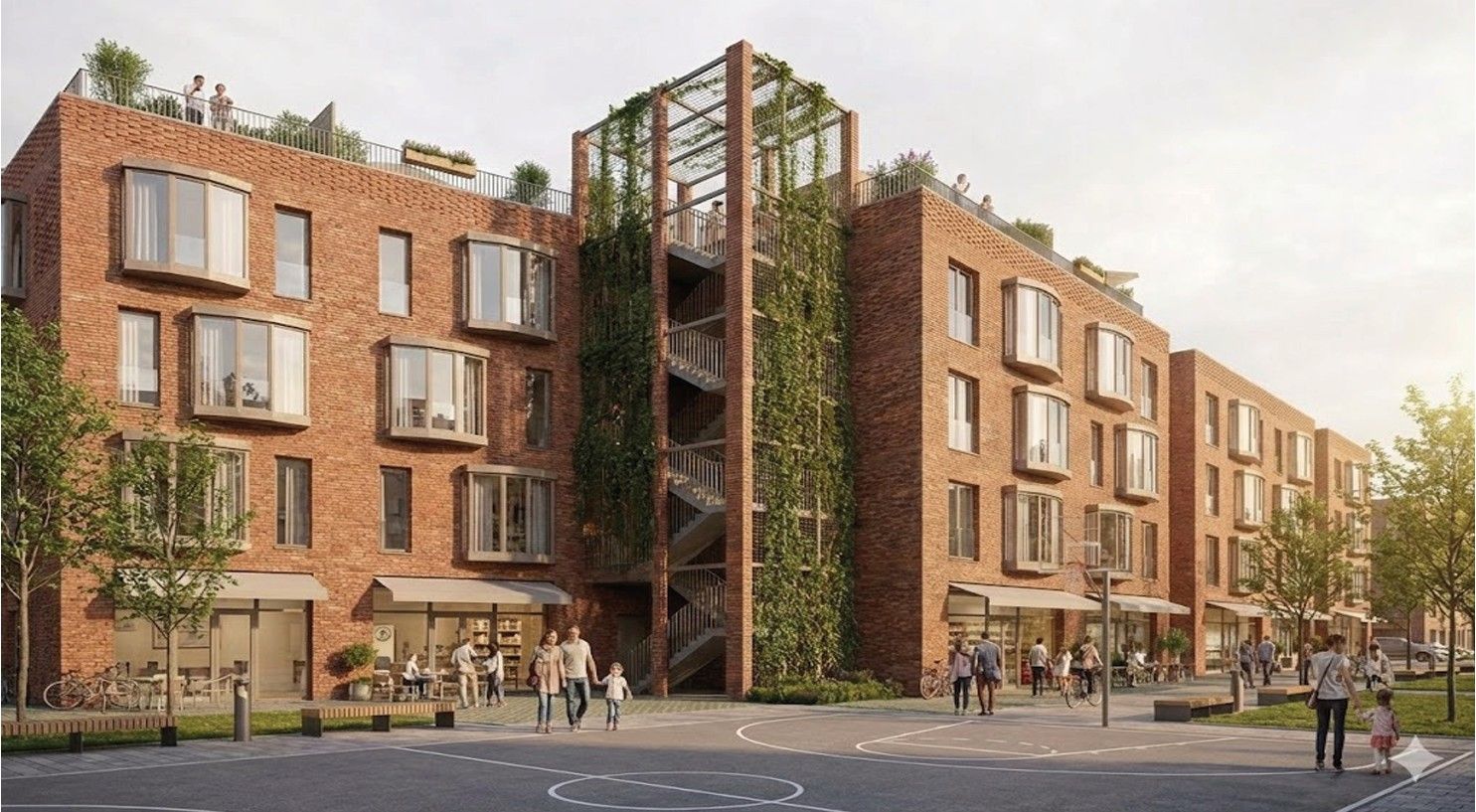Vista exterior del conjunto — Conjunto Habitacional Alberto Hurtado