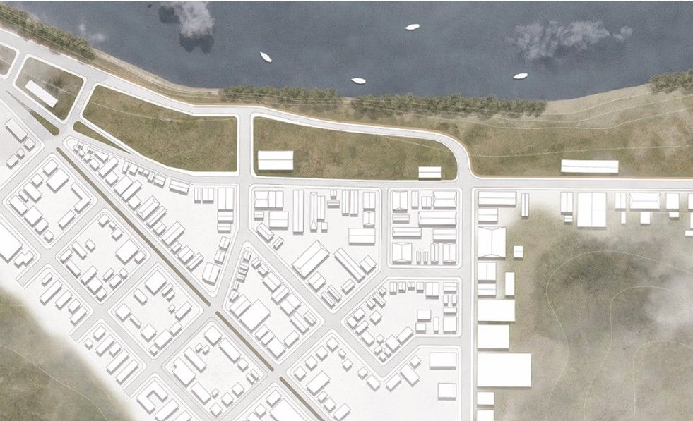 Planta de emplazamiento urbano ampliada — Mercado Urbano de Valdivia
